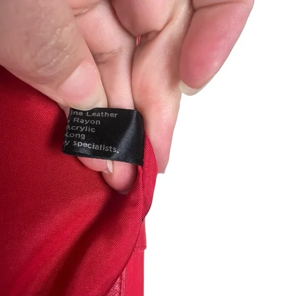 Vintage Michael Hoban North Beach Leather Red Cropped Style zip up Jacket SZ 5/6 - Picture 7 of 11